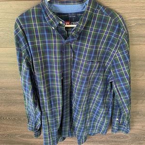 Chaps easy care plaid button up shirt